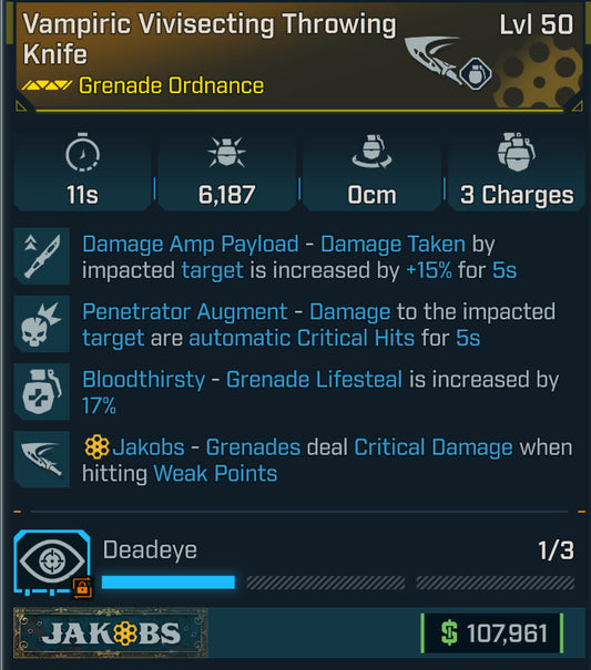 #3 Killshot Vivisecting Throwing Knife MODDED V2