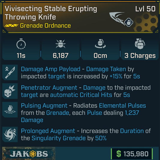 #10 Vivsecting Stable Erupting Throwing Knife MODDED