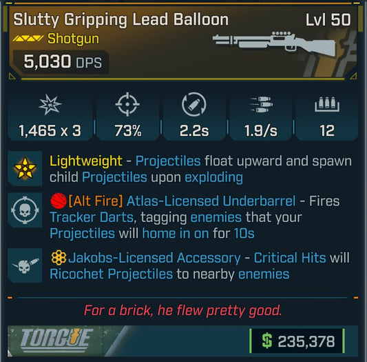 #112 Slutty Gripping Lead balloon