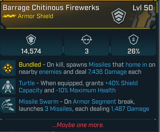 #196 Barrage Chitinous Firewerks